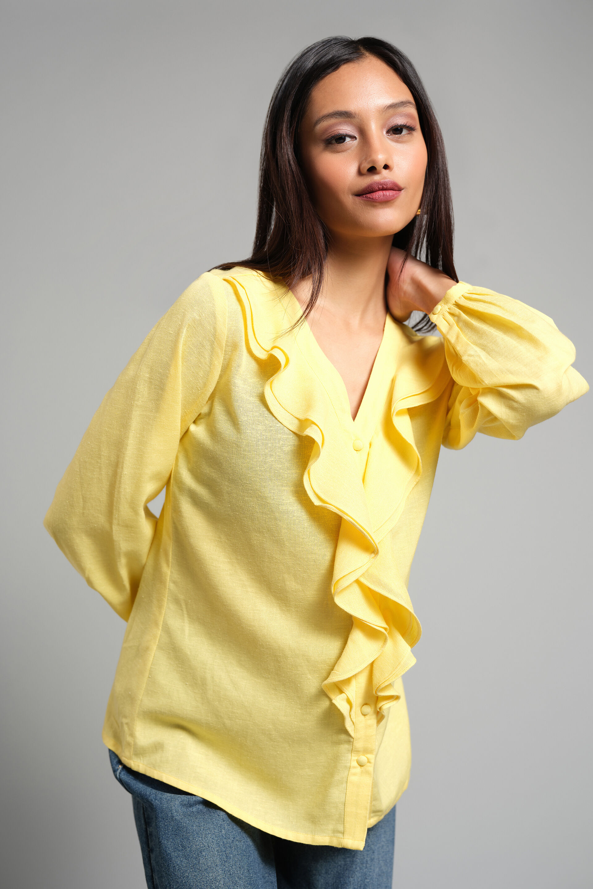 All In The Ruffles Top, Yellow, image 3